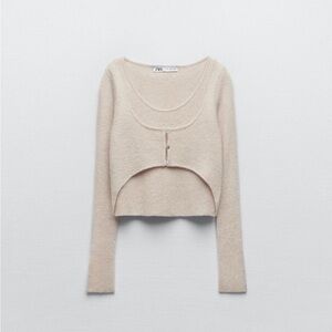 Zara Wool Blend Buttoned Sweater